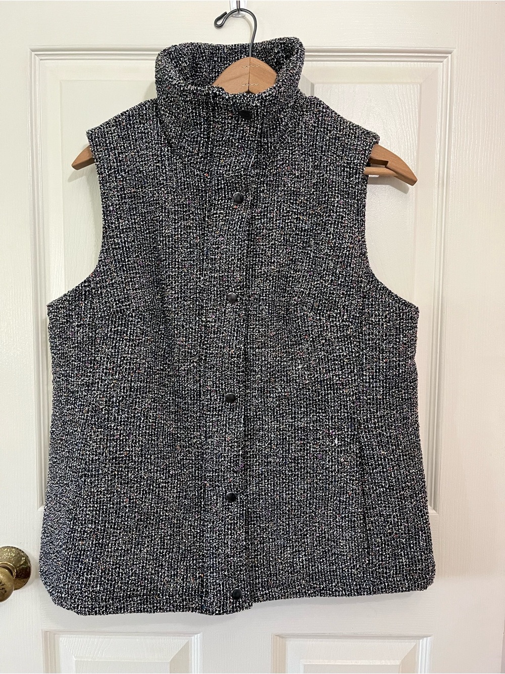 Christopher & Banks NWT Knit Funnel Neck Puffer Vest Multicolored Size S